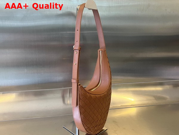 Bottega Veneta Small Drop Bag Wood Intrecciato Leather Replica