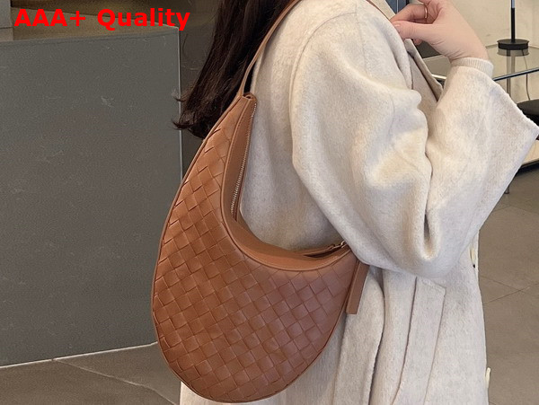 Bottega Veneta Small Drop Bag Wood Intrecciato Leather Replica