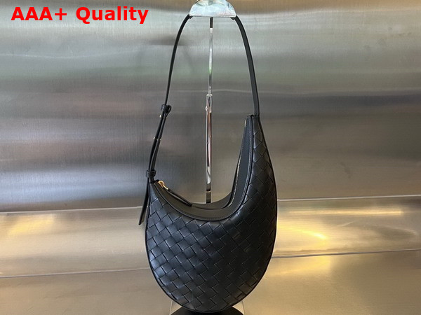 Bottega Veneta Small Drop Black Intrecciato Leather Replica