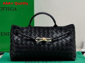 Bottega Veneta Small East West Andiamo Bag in Black Intrecciato Leather Replica