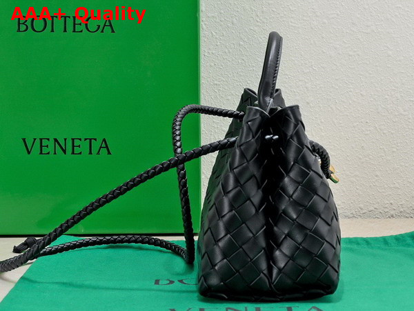 Bottega Veneta Small East West Andiamo Bag in Black Intrecciato Leather Replica