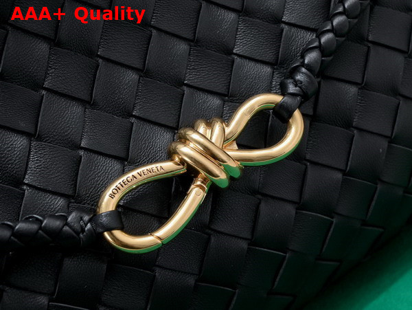 Bottega Veneta Small East West Andiamo Bag in Black Intrecciato Leather Replica