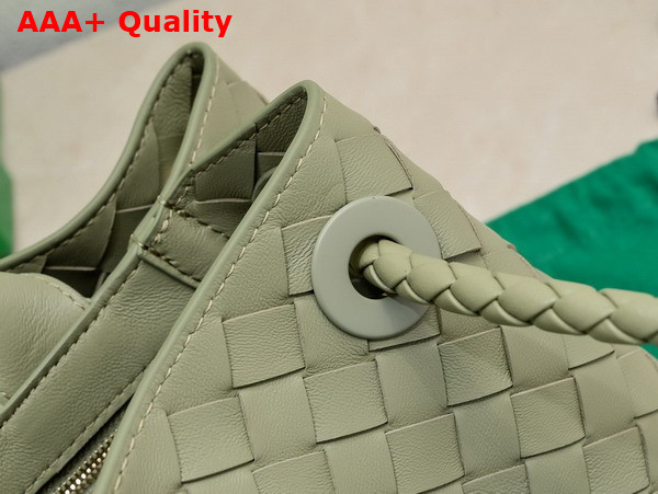 Bottega Veneta Small East West Andiamo Bag in Travertine Intrecciato Leather Replica