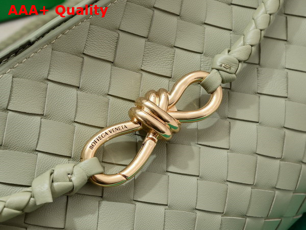 Bottega Veneta Small East West Andiamo Bag in Travertine Intrecciato Leather Replica