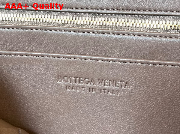 Bottega Veneta Small East West Andiamo Top Handle Bag in Chocolate Intrecciato Leather Replica