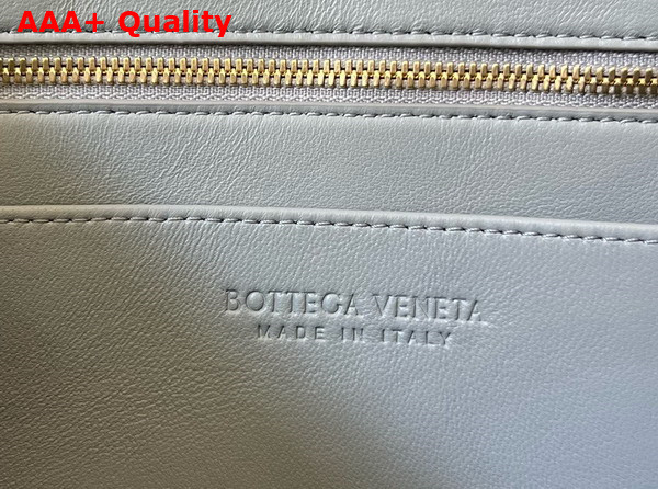 Bottega Veneta Small East West Andiamo Top Handle Bag in Grey Intrecciato Leather Replica