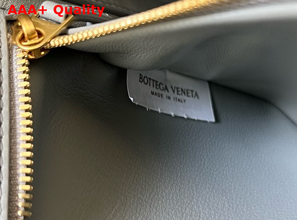 Bottega Veneta Small East West Andiamo Top Handle Bag in Grey Intrecciato Leather Replica