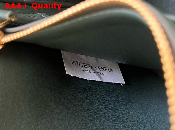 Bottega Veneta Small East West Andiamo Top Handle Bag in Raintree Intrecciato Leather Replica