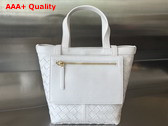 Bottega Veneta Small Flip Flap Tote Bag in Chalk Soft Intrecciato Leather with Zipped Pocket Replica