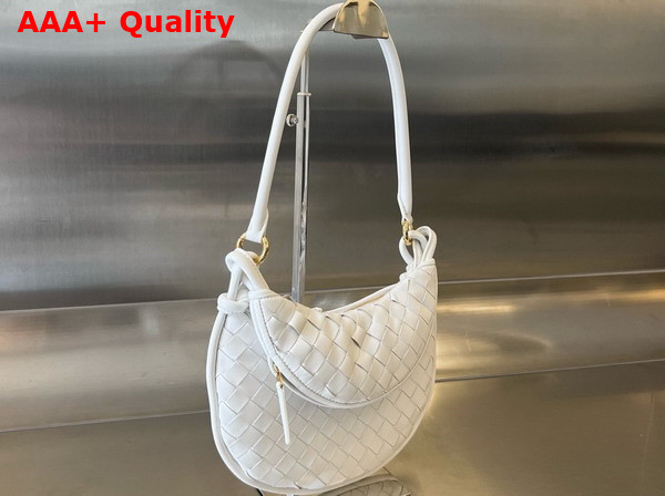 Bottega Veneta Small Gemelli Bag in White Intrecciato Leather Replica