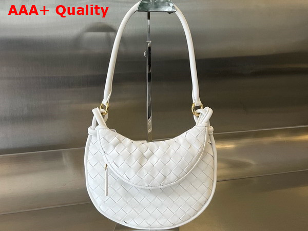 Bottega Veneta Small Gemelli Bag in White Intrecciato Leather Replica