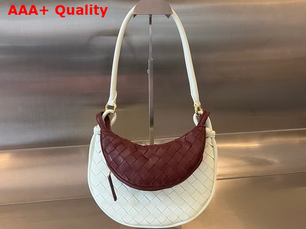 Bottega Veneta Small Gemelli Glacier Barolo Intrecciato Leather Replica