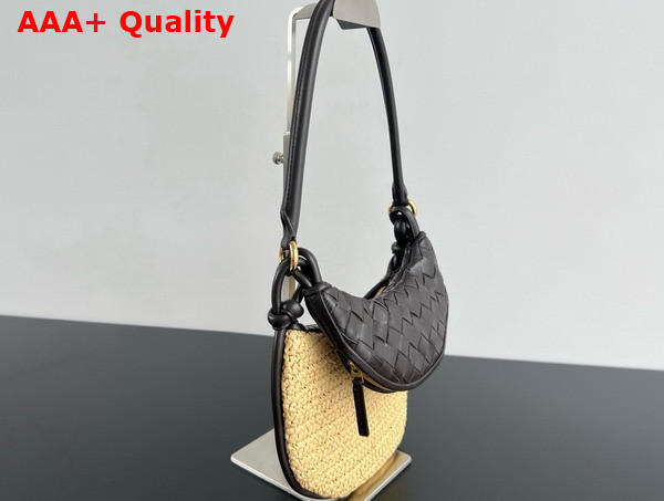 Bottega Veneta Small Gemelli Natural Fondant Raffia Crochet and Intrecciato Leather Replica