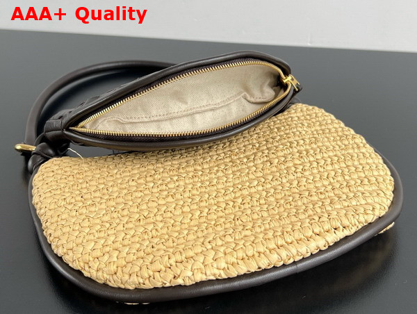 Bottega Veneta Small Gemelli Natural Fondant Raffia Crochet and Intrecciato Leather Replica