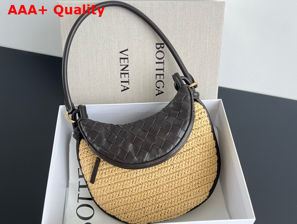 Bottega Veneta Small Gemelli Natural Fondant Raffia Crochet and Intrecciato Leather Replica