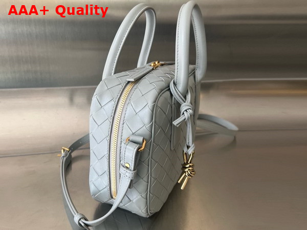 Bottega Veneta Small Getaway Top Handle Bag in Agate Grey Intrecciato Lambskin Replica