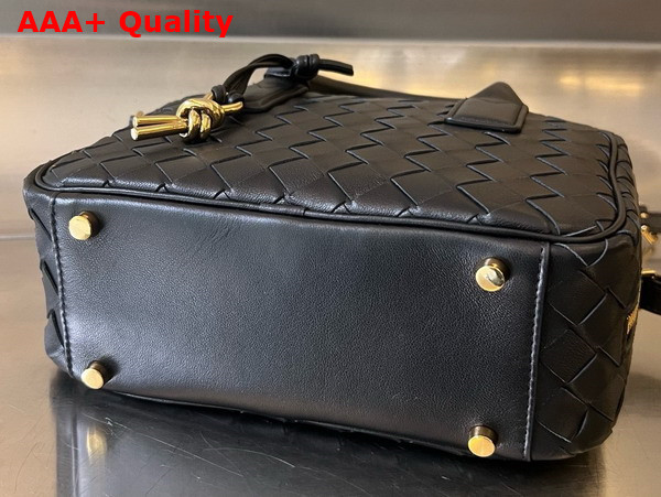 Bottega Veneta Small Getaway Top Handle Bag in Black Intrecciato Lambskin Replica