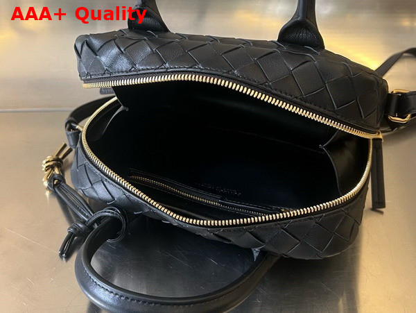 Bottega Veneta Small Getaway Top Handle Bag in Black Intrecciato Lambskin Replica