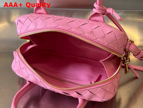 Bottega Veneta Small Getaway Top Handle Bag in Pink Intrecciato Lambskin Replica