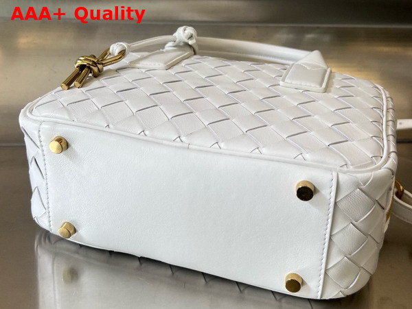 Bottega Veneta Small Getaway Top Handle Bag in White Intrecciato Lambskin Replica