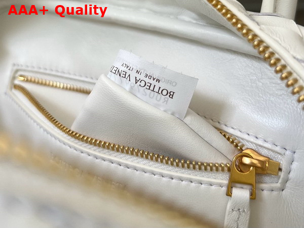 Bottega Veneta Small Getaway Top Handle Bag in White Intrecciato Lambskin Replica