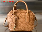 Bottega Veneta Small Getaway Top Handle Bag in Wood Intrecciato Lambskin Replica