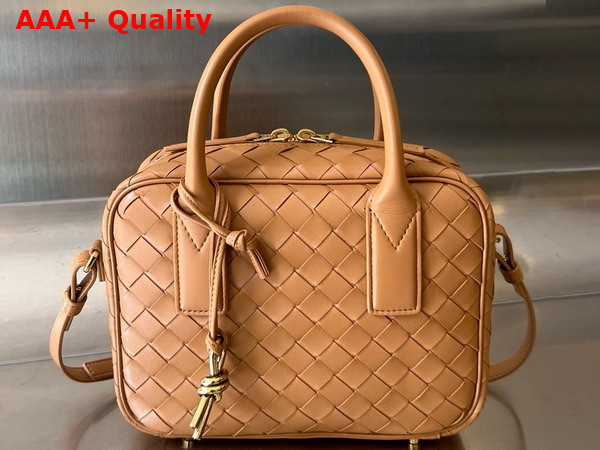 Bottega Veneta Small Getaway Top Handle Bag in Wood Intrecciato Lambskin Replica