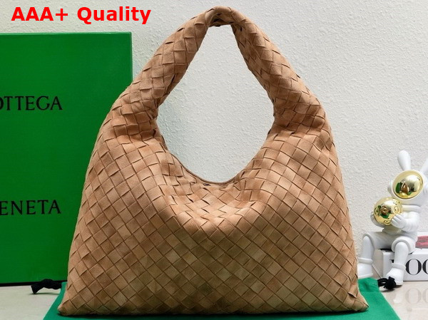 Bottega Veneta Small Hop Bag in Acorn Intrecciato Suede Leather Replica