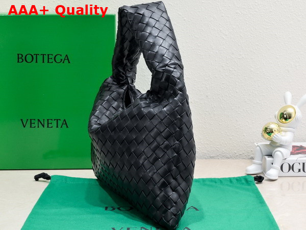 Bottega Veneta Small Hop Bag in Black Intrecciato Calfskin Leather Replica