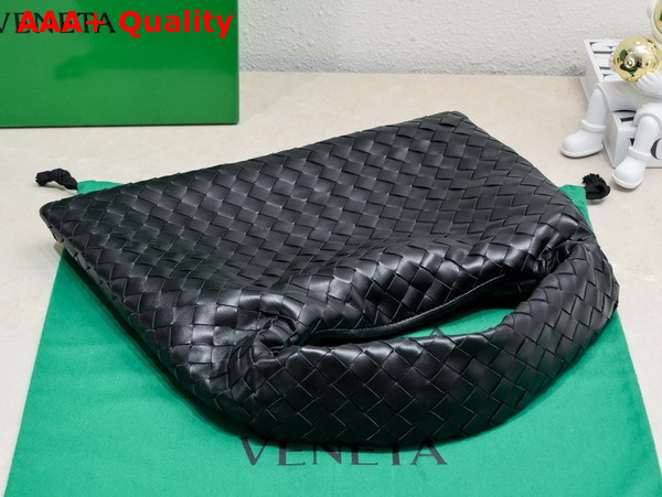 Bottega Veneta Small Hop Bag in Black Intrecciato Calfskin Leather Replica