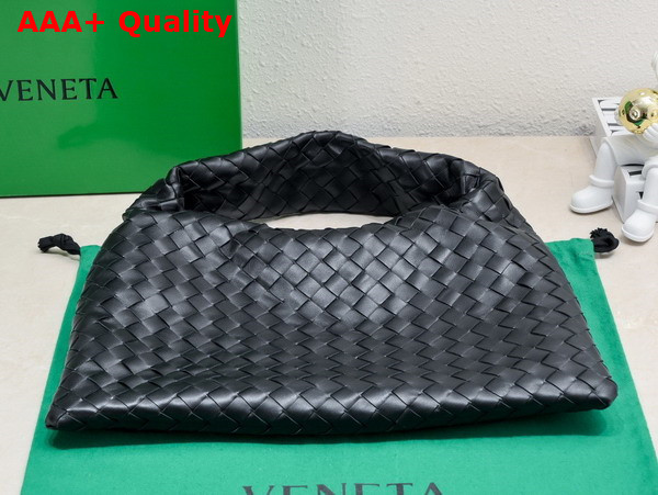 Bottega Veneta Small Hop Bag in Black Intrecciato Calfskin Leather Replica