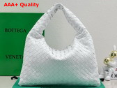 Bottega Veneta Small Hop Bag in White Intrecciato Calfskin Leather Replica