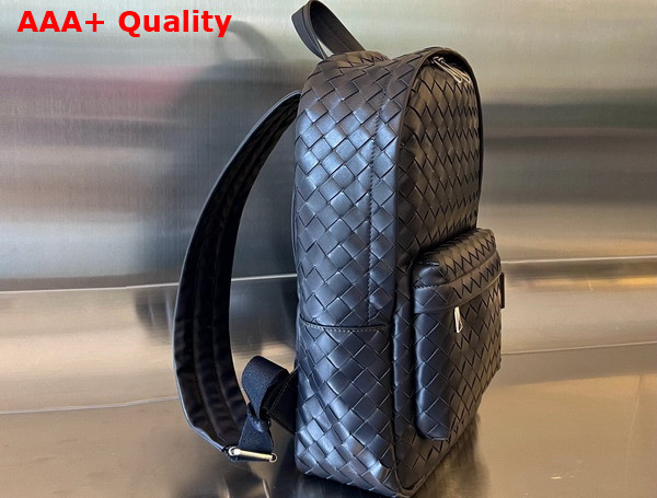 Bottega Veneta Small Intrecciato Backpack Black Calfskin Replica