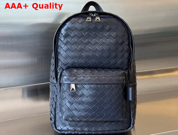 Bottega Veneta Small Intrecciato Backpack Black Calfskin Replica