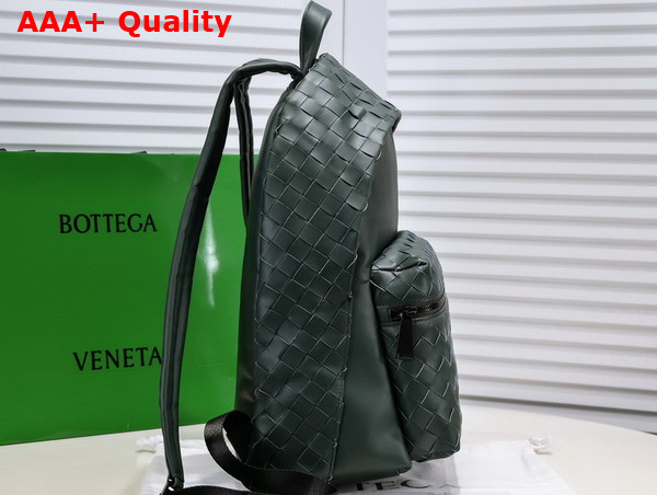 Bottega Veneta Small Intrecciato Backpack in Dark Green Replica