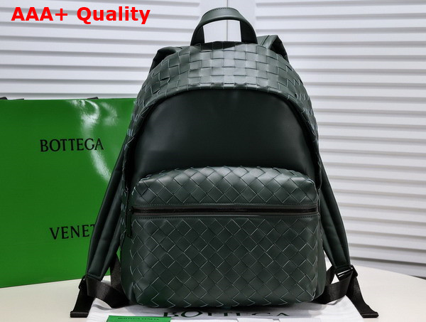 Bottega Veneta Small Intrecciato Backpack in Dark Green Replica