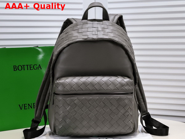 Bottega Veneta Small Intrecciato Backpack in Grey Replica