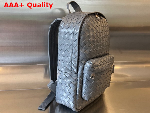 Bottega Veneta Small Intrecciato Backpack in Thunder Intrecciato Leather Replica