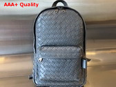 Bottega Veneta Small Intrecciato Backpack in Thunder Intrecciato Leather Replica