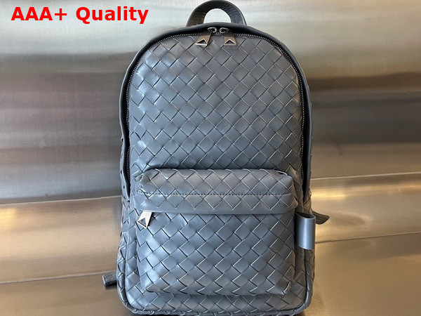 Bottega Veneta Small Intrecciato Backpack in Thunder Intrecciato Leather Replica