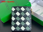 Bottega Veneta Small Intrecciato Bi Fold Zip Wallet Ardoise Glacier Aloe Replica