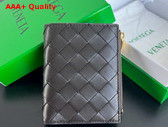 Bottega Veneta Small Intrecciato Bi Fold Zip Wallet in Fondant Intrecciato Leather Replica