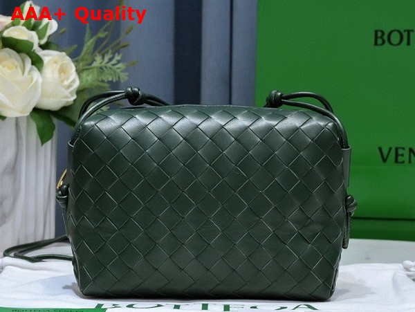 Bottega Veneta Small Loop Camera Bag in Dark Green Lamb Skin Replica