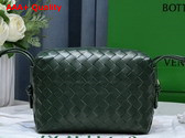 Bottega Veneta Small Loop Camera Bag in Dark Green Lamb Skin Replica