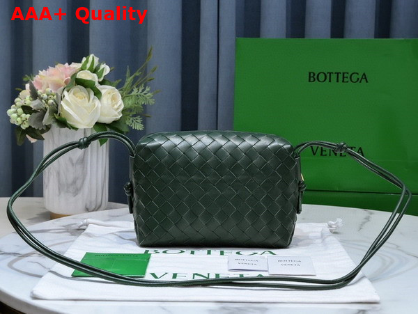 Bottega Veneta Small Loop Camera Bag in Dark Green Lamb Skin Replica