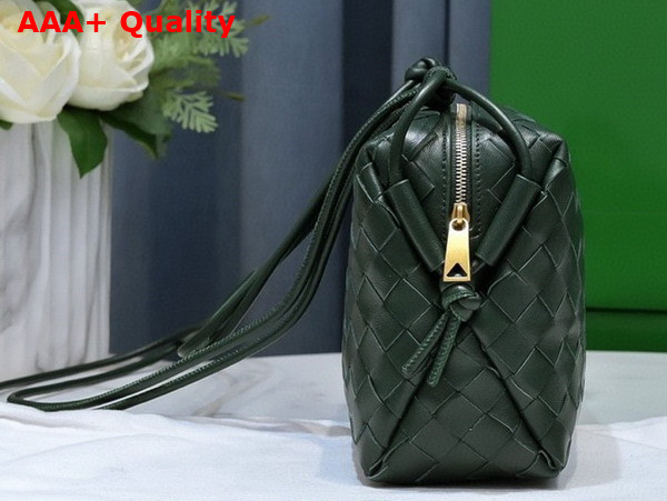 Bottega Veneta Small Loop Camera Bag in Dark Green Lamb Skin Replica