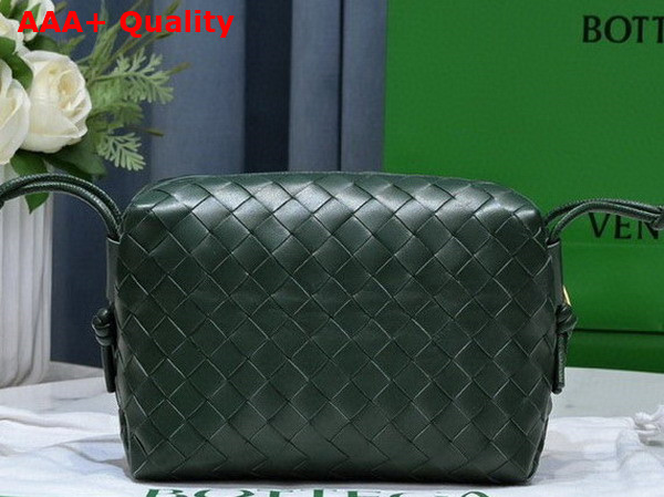 Bottega Veneta Small Loop Camera Bag in Dark Green Lamb Skin Replica