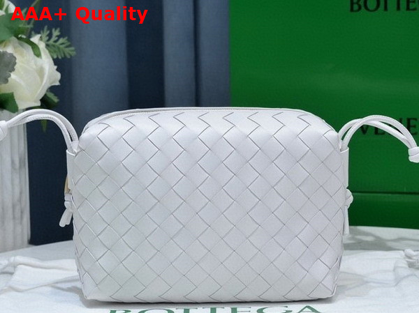 Bottega Veneta Small Loop Camera Bag in White Lamb Skin Replica