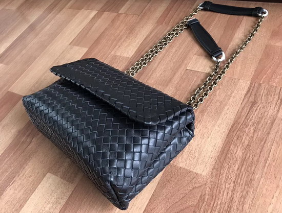 Bottega Veneta Small Olimpia Bag in Black Nappa Lambskin Gold Hardware