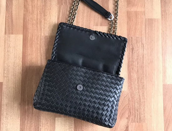 Bottega Veneta Small Olimpia Bag in Black Nappa Lambskin Gold Hardware